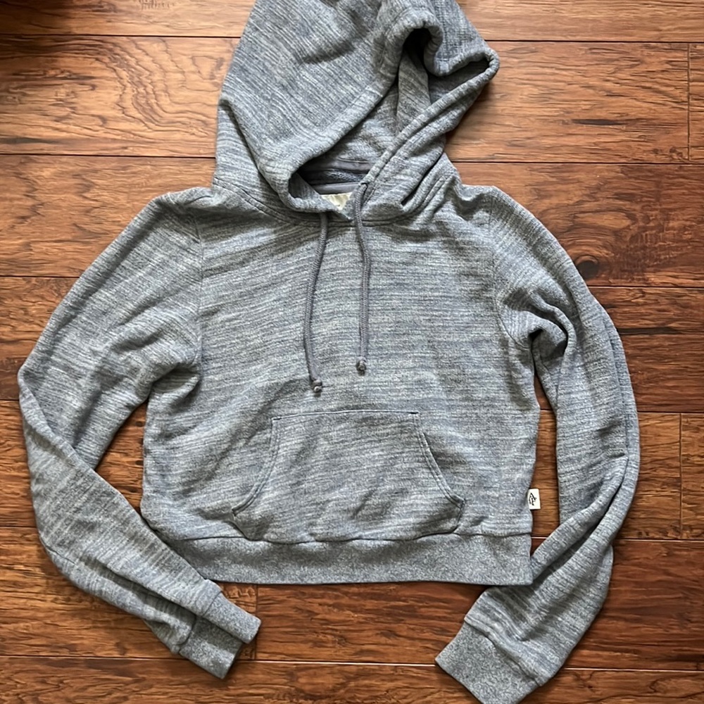 Cropped blue gray abercrombie hoodie